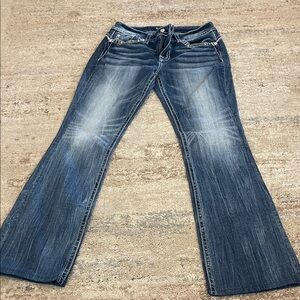 Miss Me Mid Rise Boot Dark Blue Flare Jeans